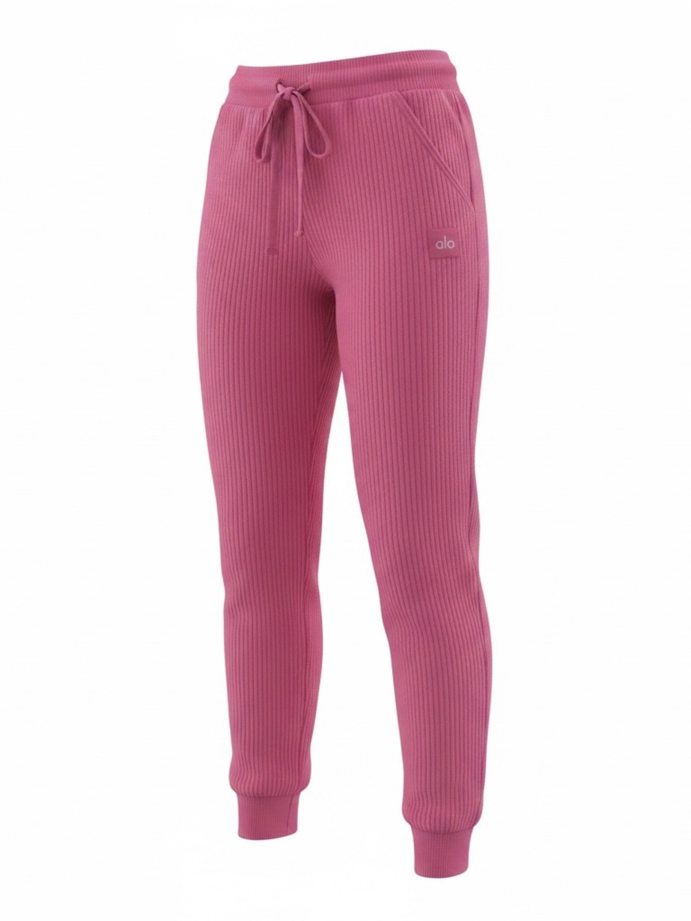 ALO Yoga Ribbed Jogger Pants in Dusty Rose Pink